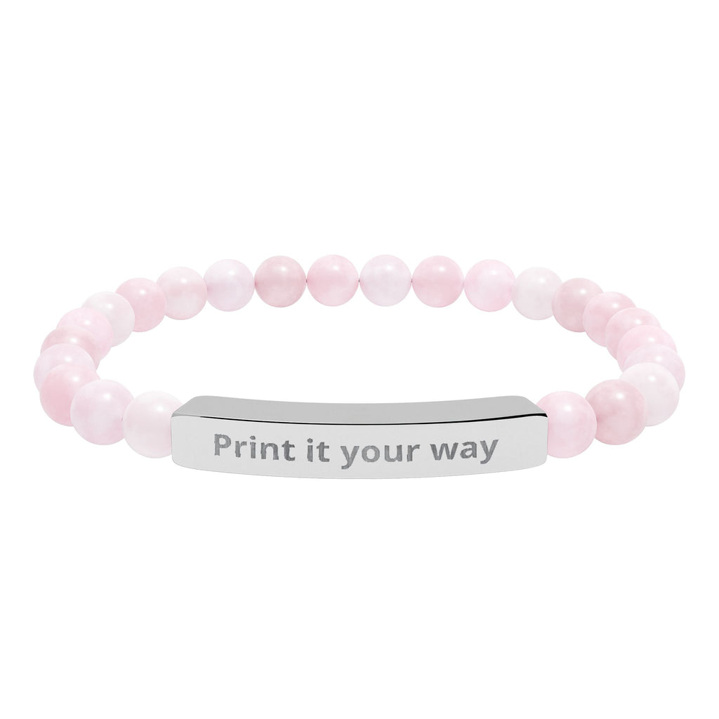 Customizable Natural Stone Stretch Bar Bracelet (Engraving)