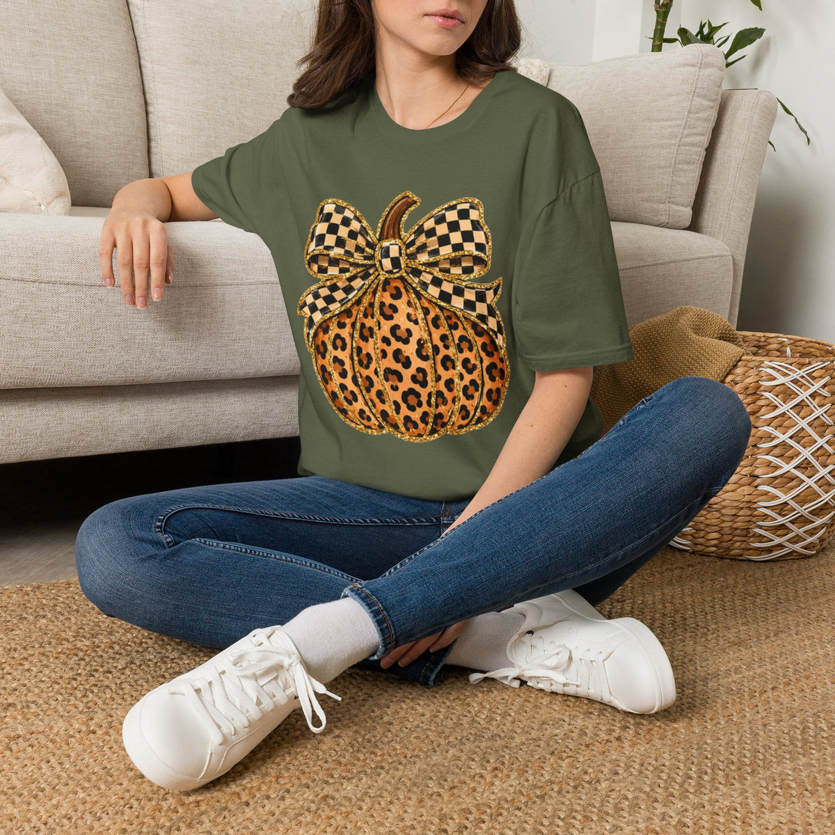 Checkered Style Pumpkin T-Shirt