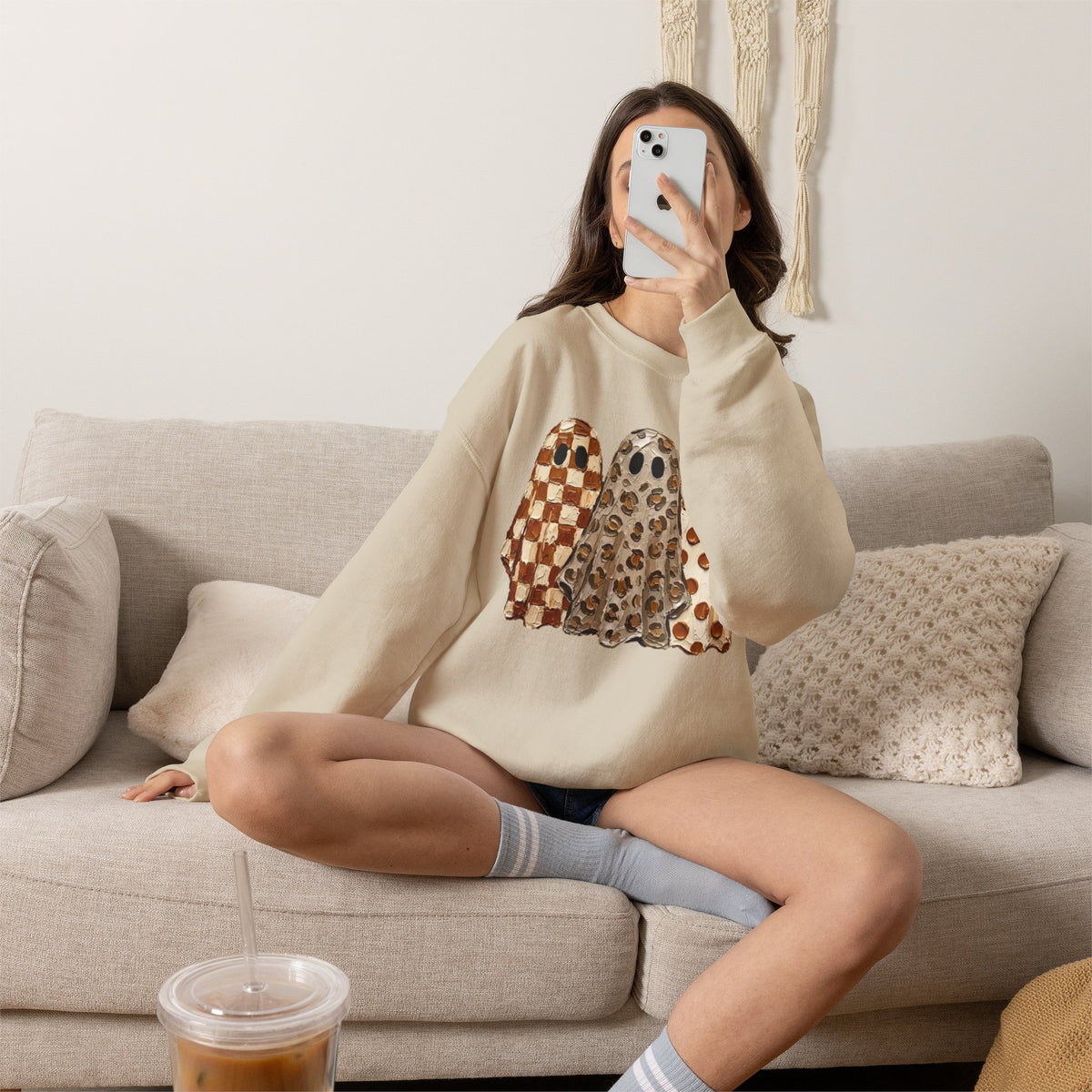 Printed Ghosts Crewneck Sweatshirt