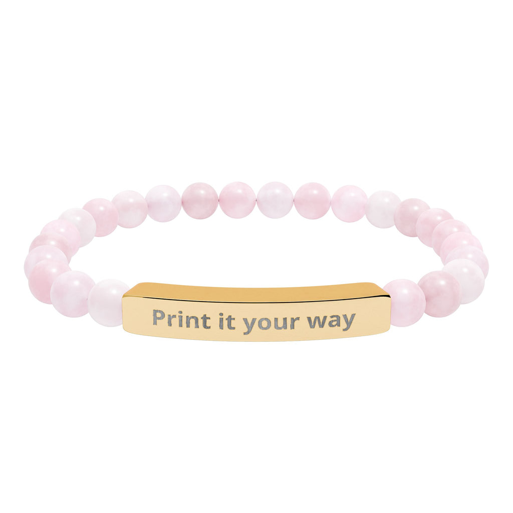 Customizable Natural Stone Stretch Bar Bracelet (Engraving)