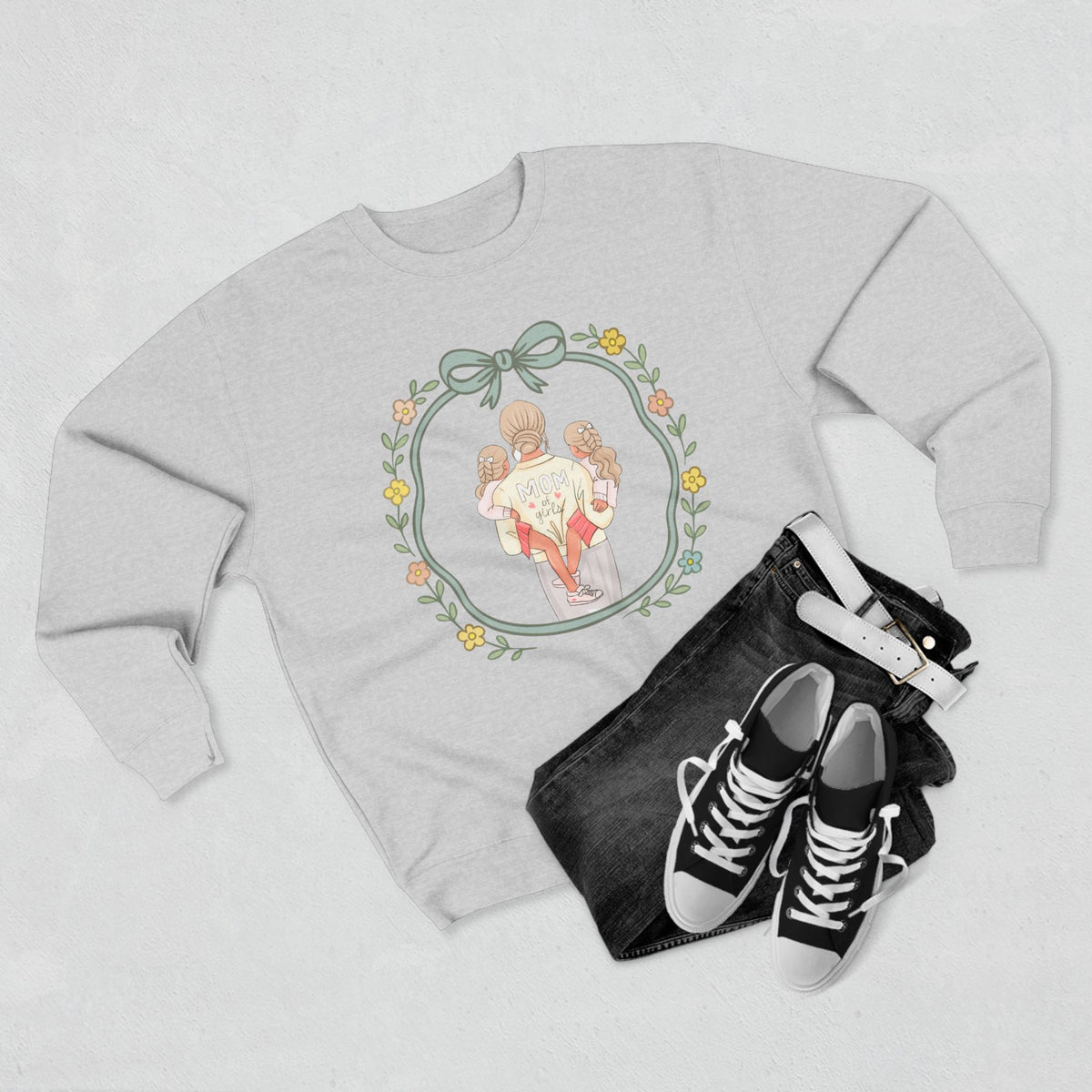 Unisex Girl Mom Crewneck Sweatshirt