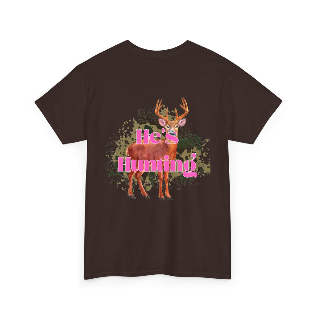 He's Hunting Unisex Heavy Cotton Tee