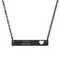 Customizable Cutout Heart Bar Necklace (Engraving)