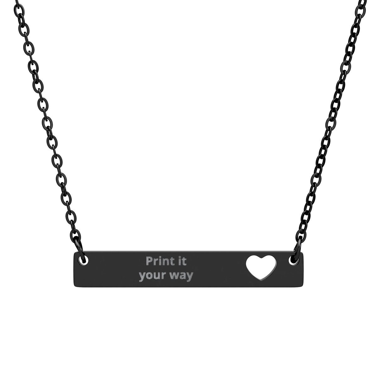 Customizable Cutout Heart Bar Necklace (Engraving)