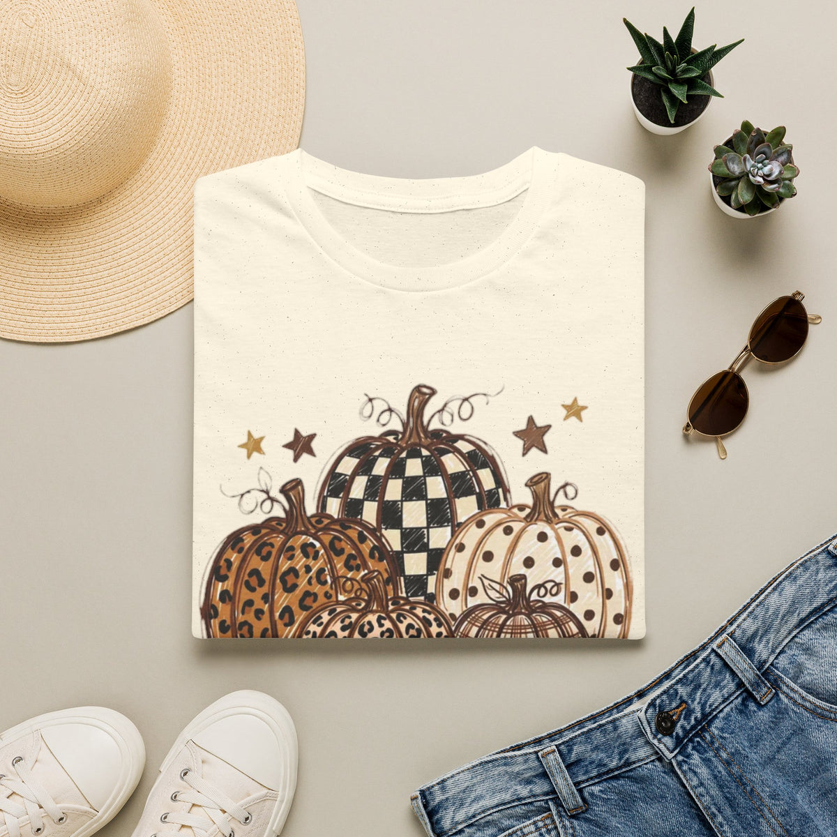 Rustic Printed Pumpkin T-Shirt