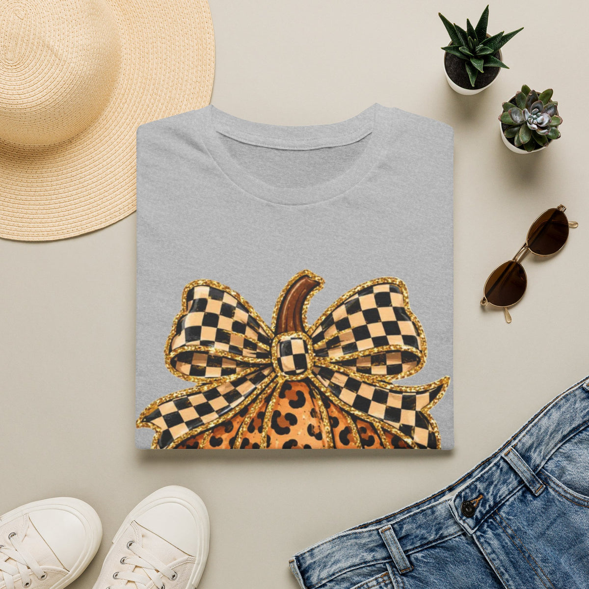 Checkered Style Pumpkin T-Shirt