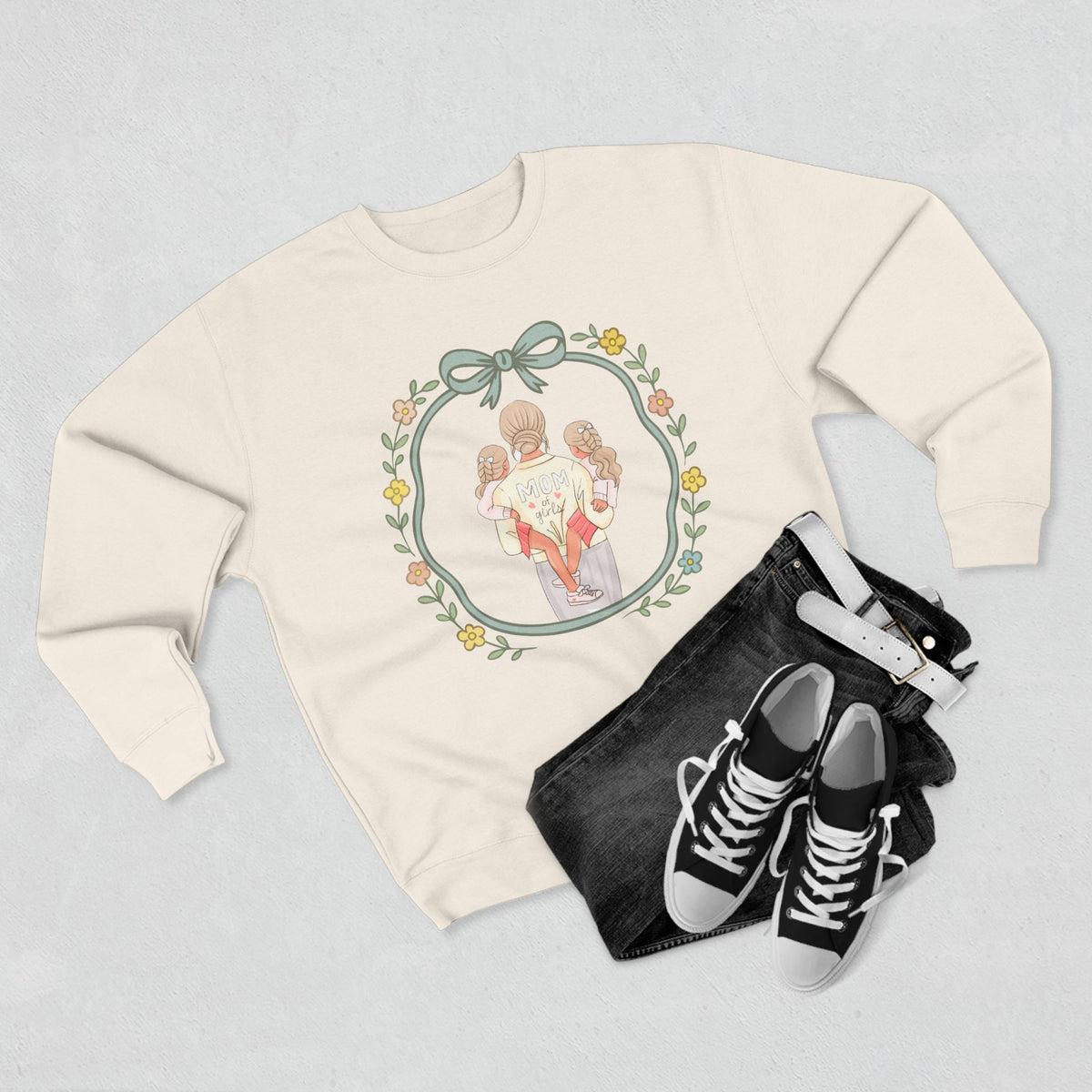 Unisex Girl Mom Crewneck Sweatshirt