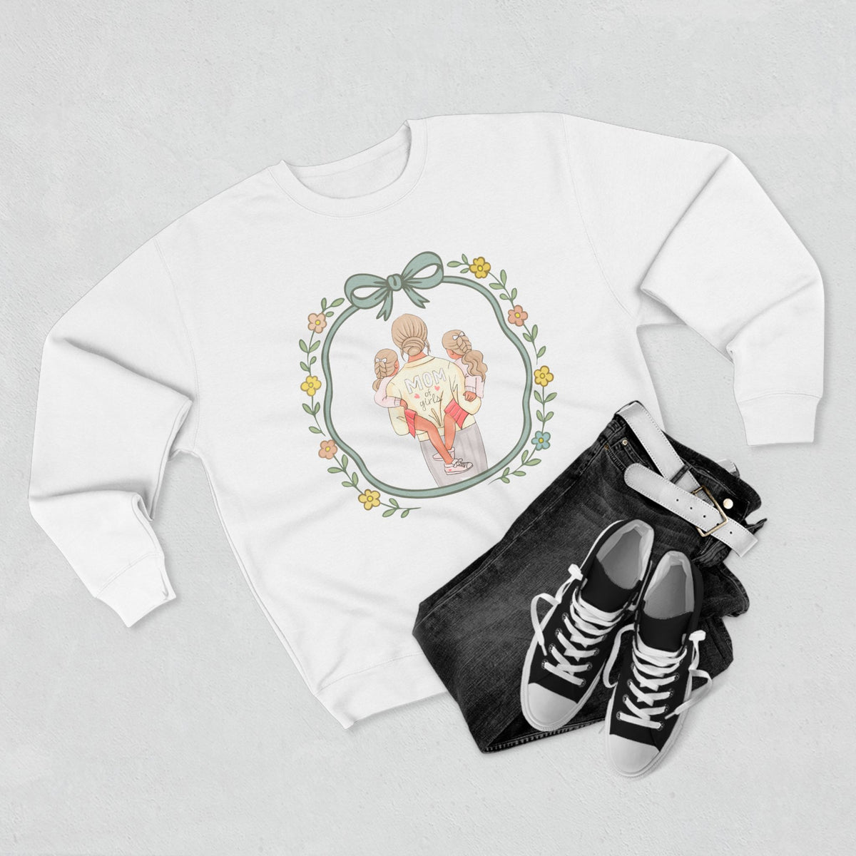 Unisex Girl Mom Crewneck Sweatshirt