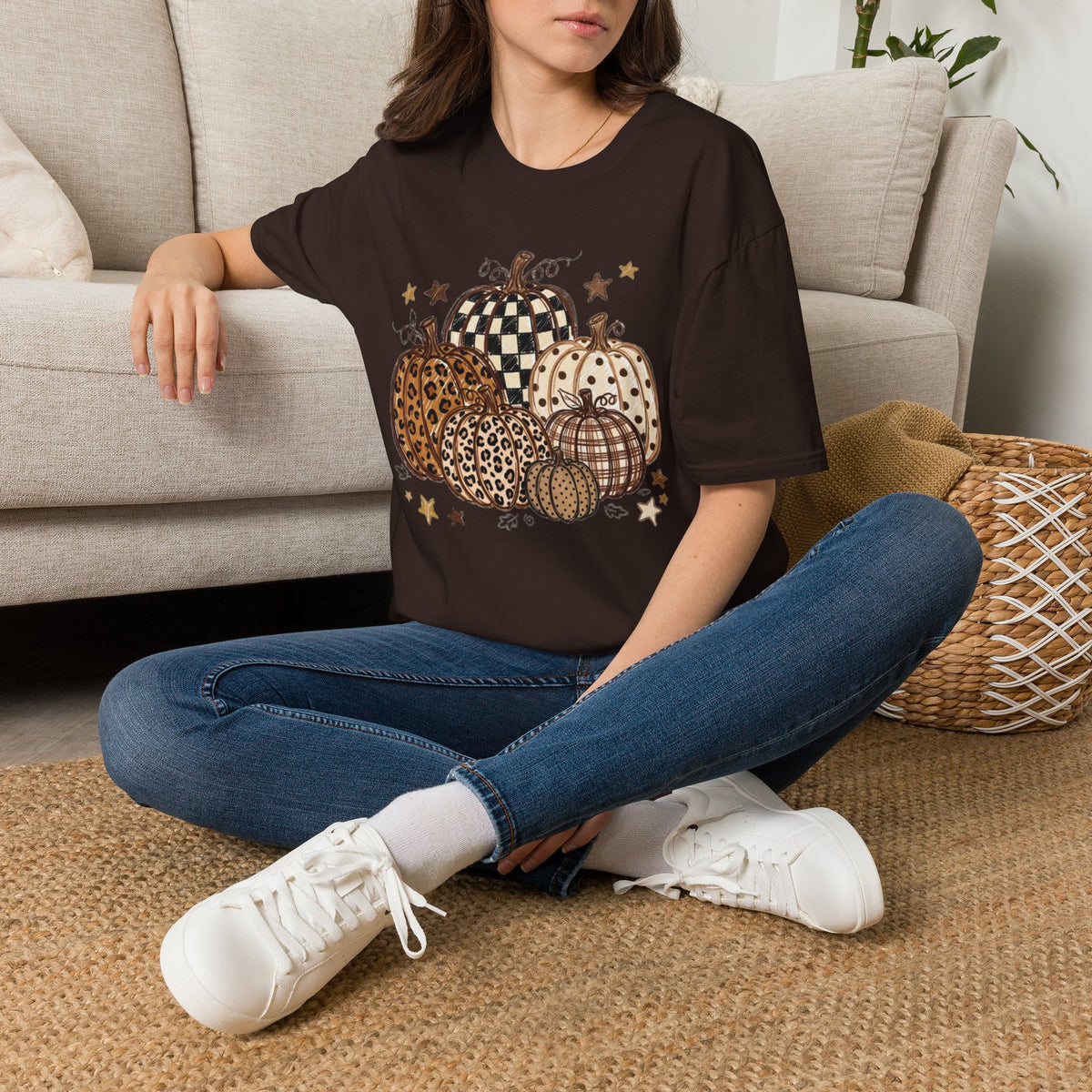 Rustic Printed Pumpkin T-Shirt