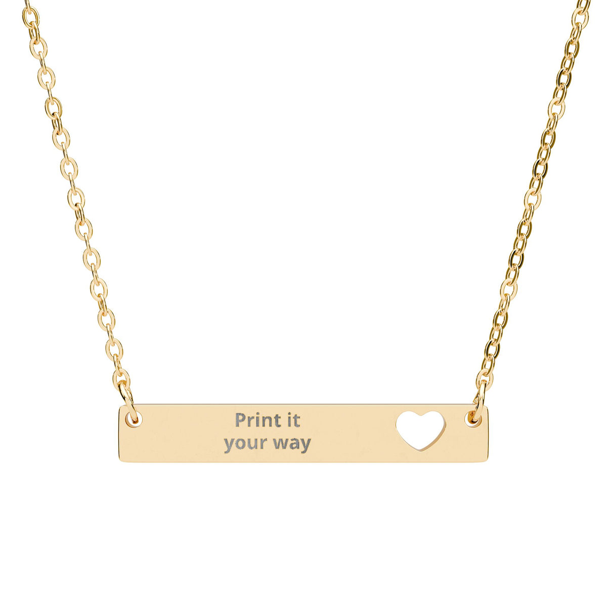 Customizable Cutout Heart Bar Necklace (Engraving)