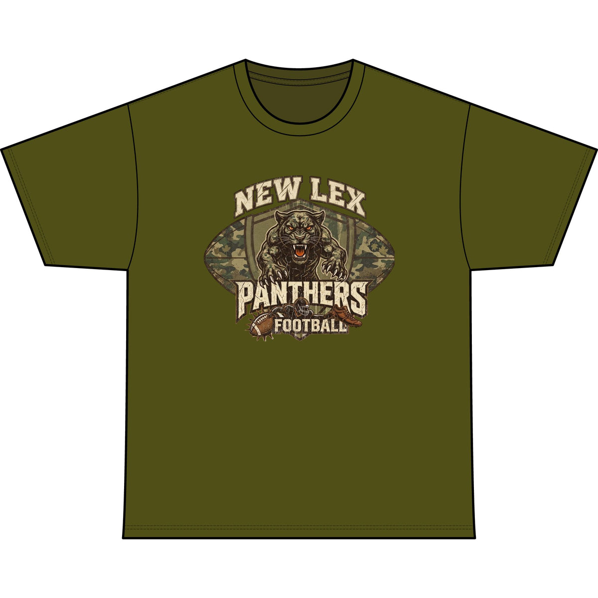 New Lex Camo Acid Wash Burnout T-Shirt