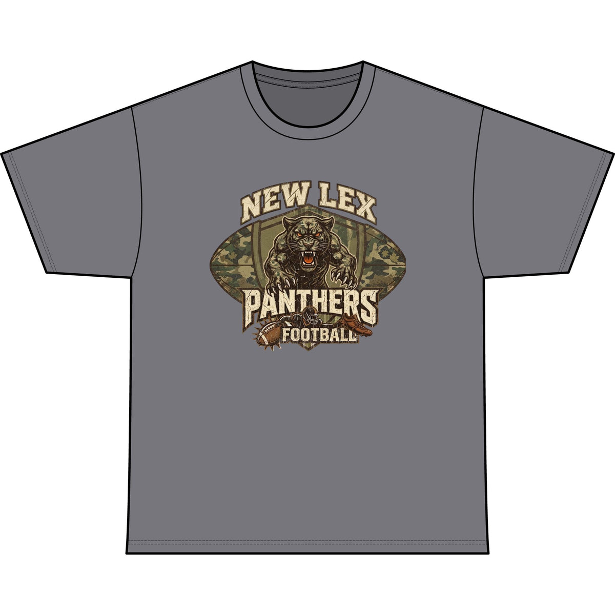 New Lex Camo Acid Wash Burnout T-Shirt