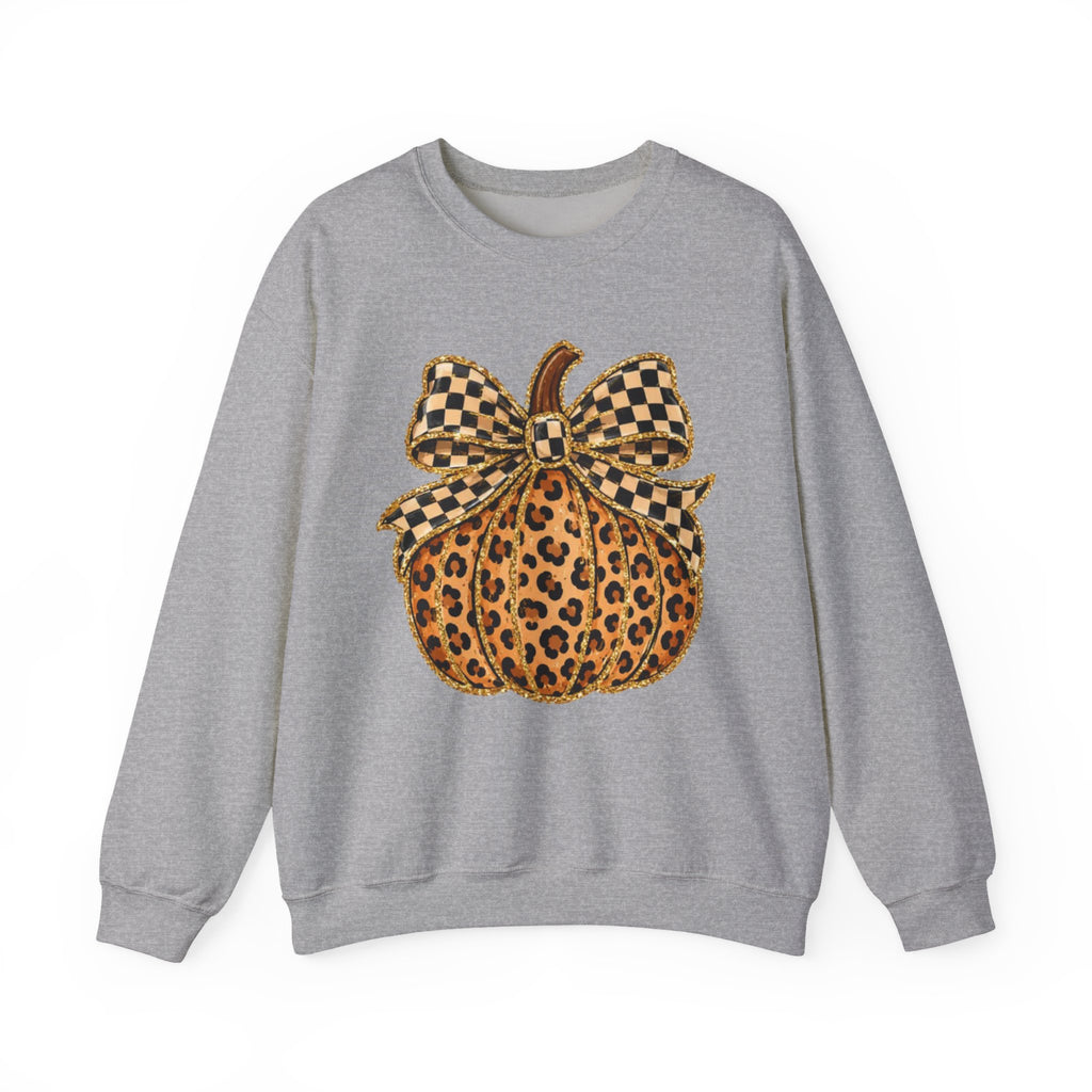 Leopard Print Pumpkin Crewneck Sweatshirt