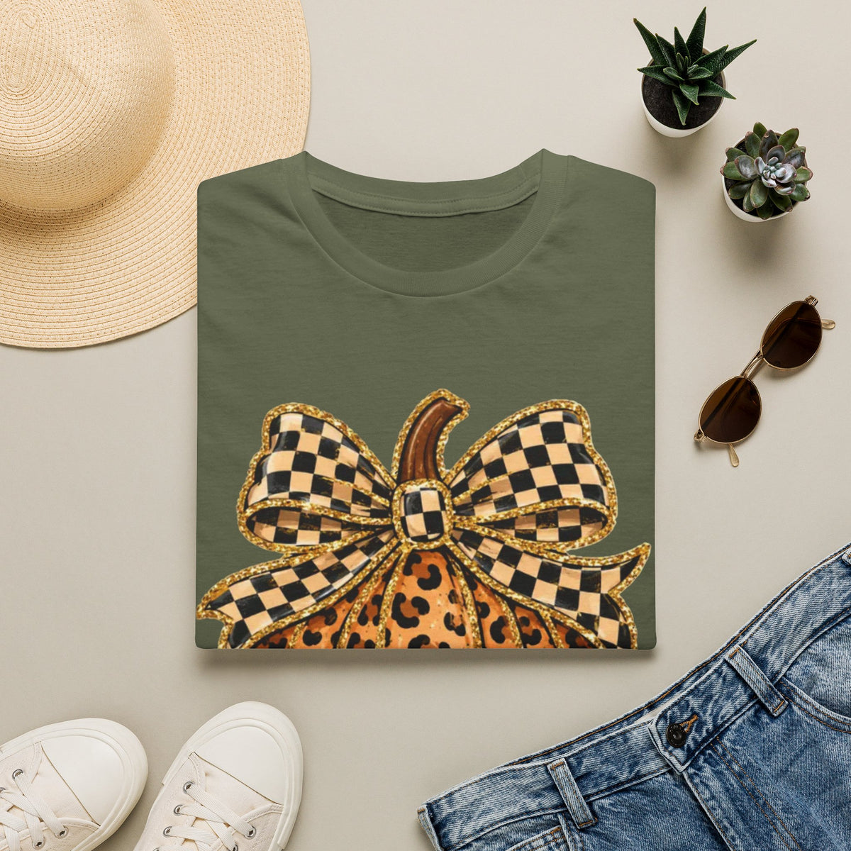 Checkered Style Pumpkin T-Shirt