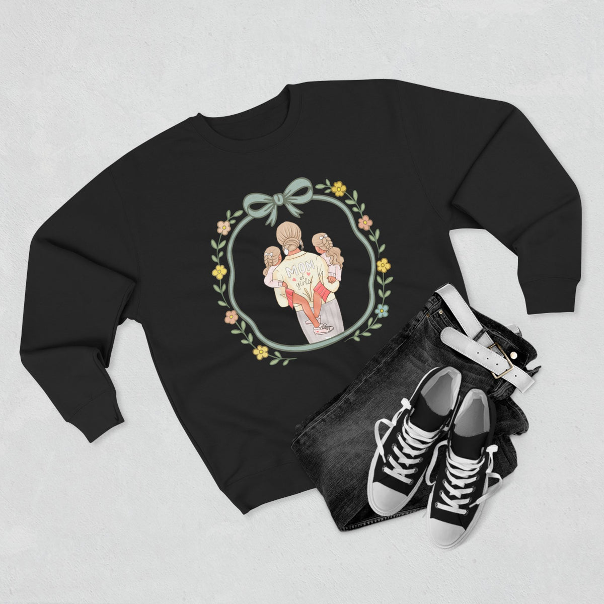 Unisex Girl Mom Crewneck Sweatshirt