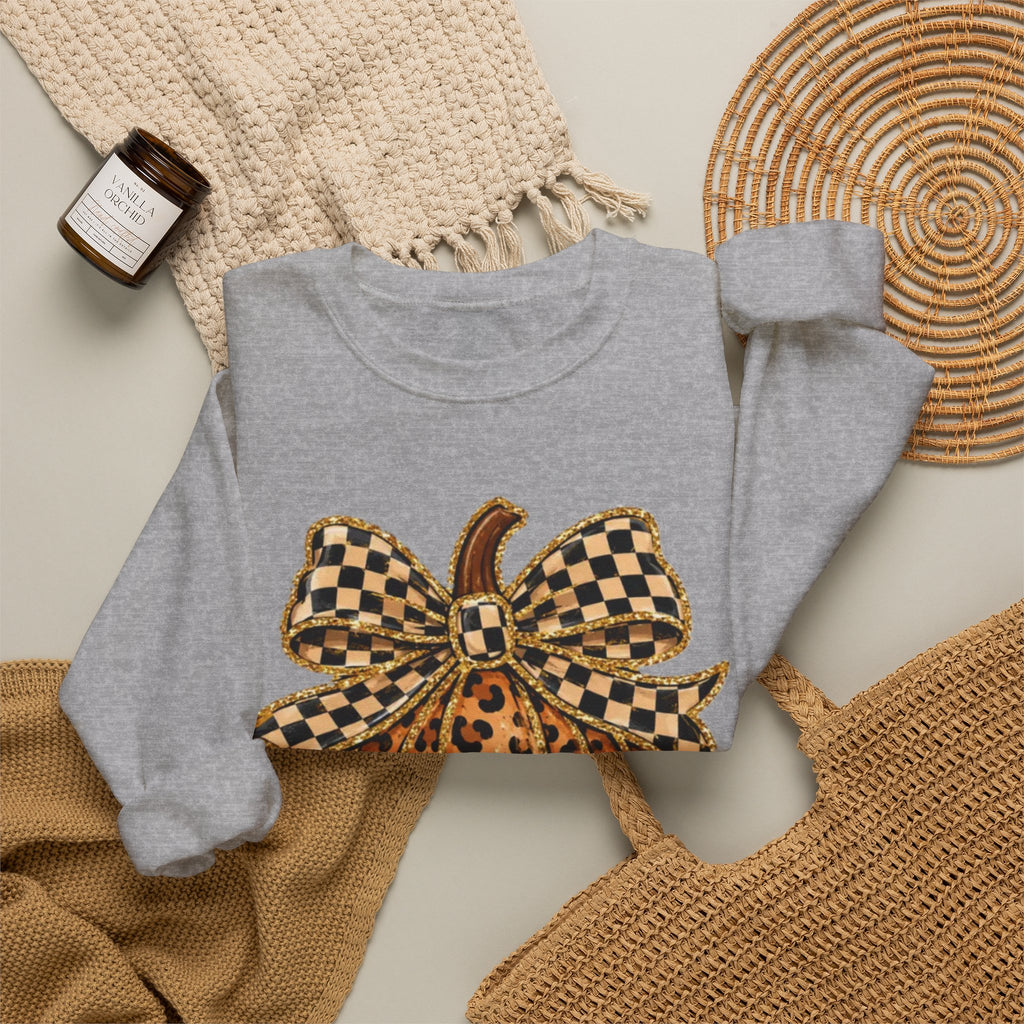 Leopard Print Pumpkin Crewneck Sweatshirt