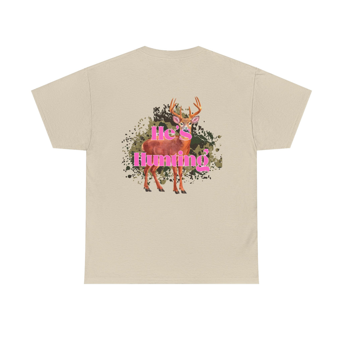 He's Hunting Unisex Heavy Cotton Tee
