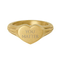 You Matter Stainless Steel Heart Signet Ring (Engraving)