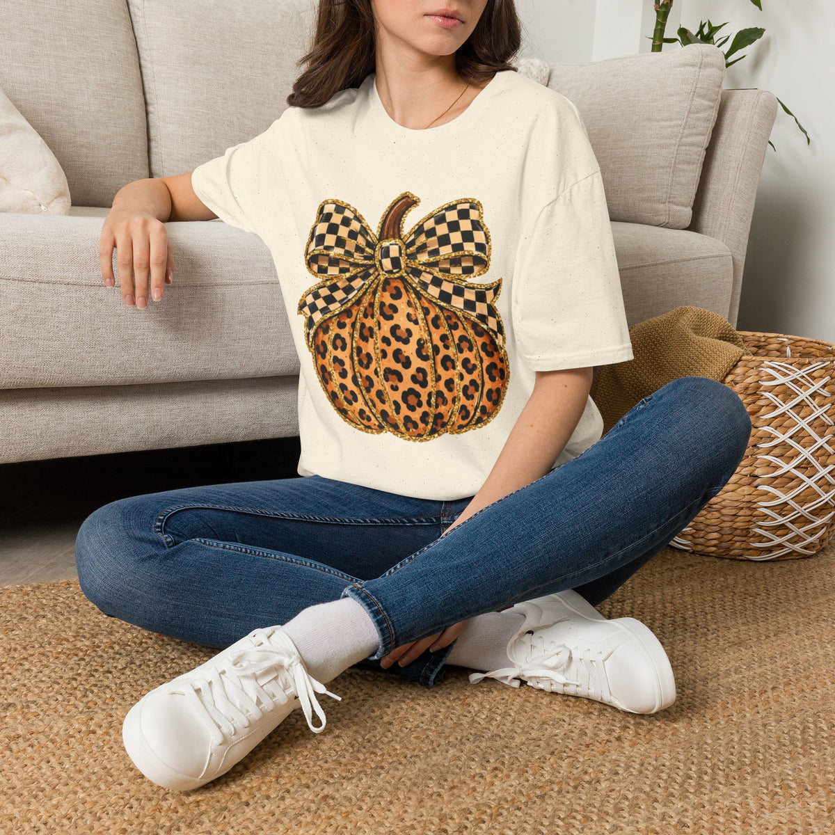 Checkered Style Pumpkin T-Shirt