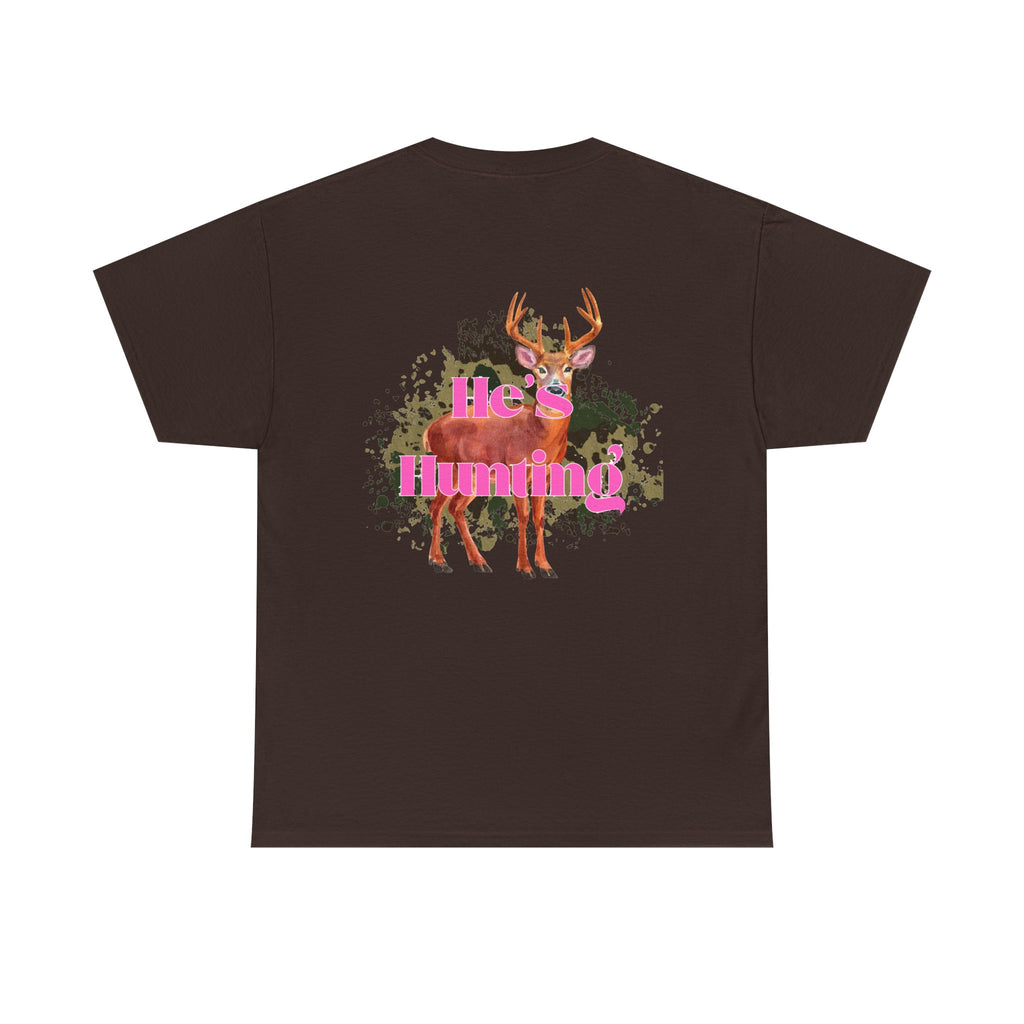 He's Hunting Unisex Heavy Cotton Tee