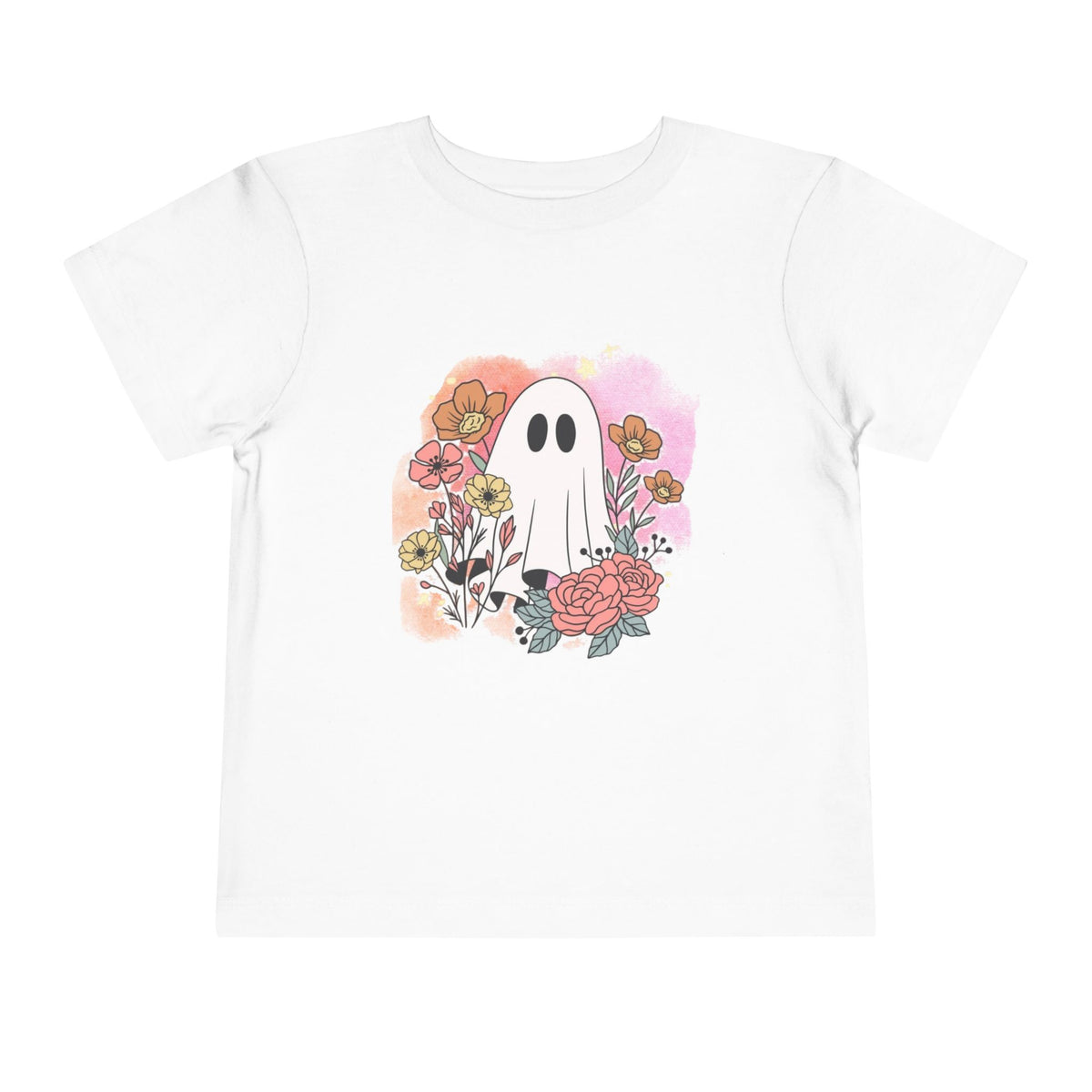 Girly Ghost Floral Toddler Short Sleeve Tee