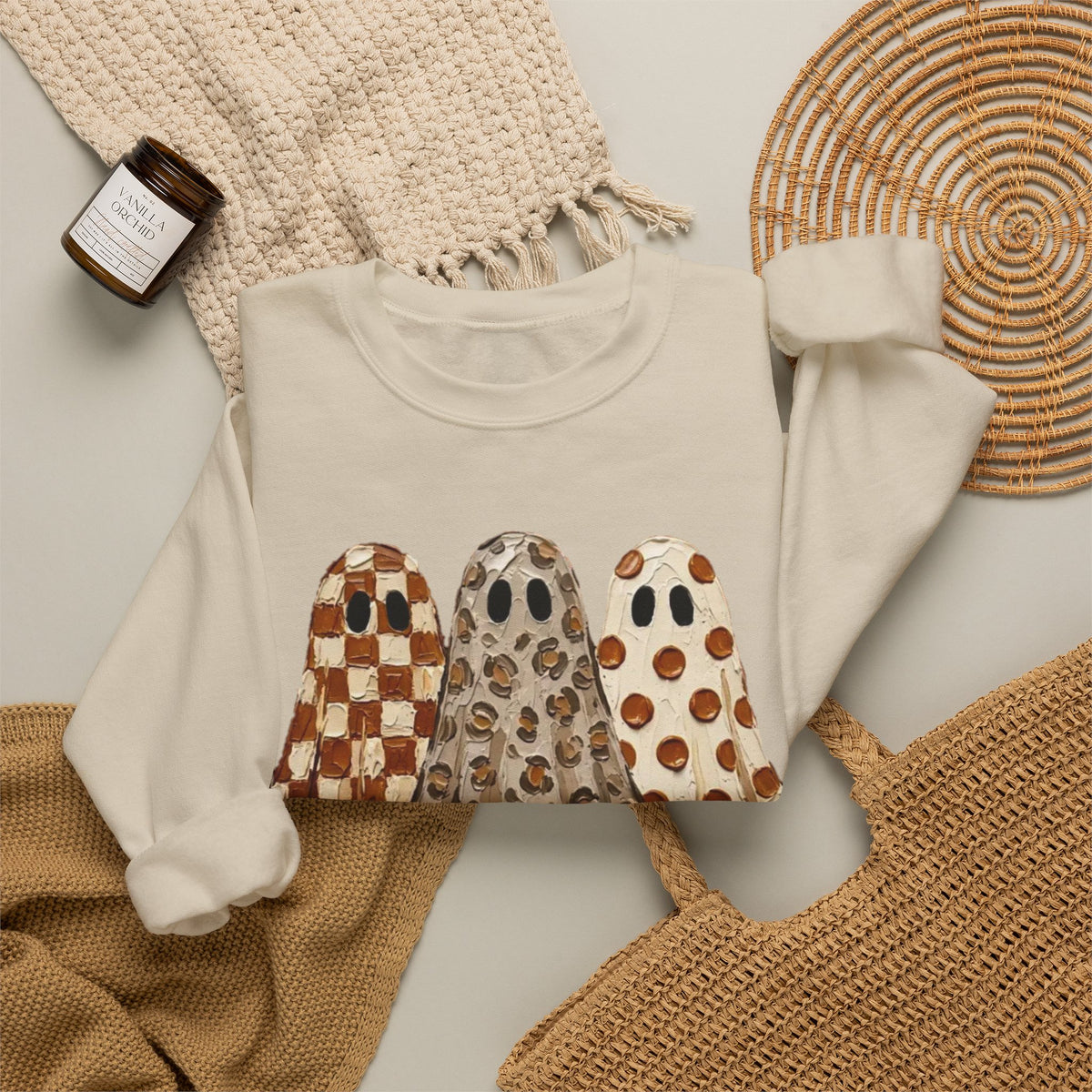 Printed Ghosts Crewneck Sweatshirt