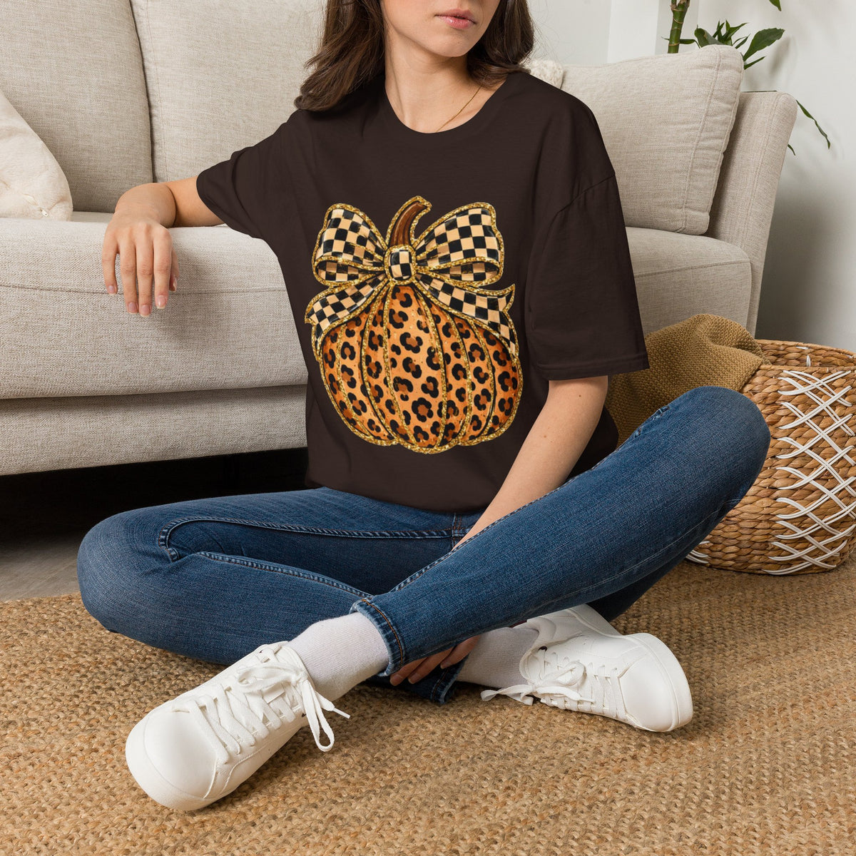 Checkered Style Pumpkin T-Shirt