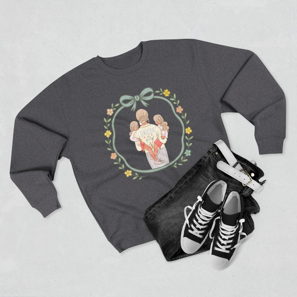 Unisex Girl Mom Crewneck Sweatshirt