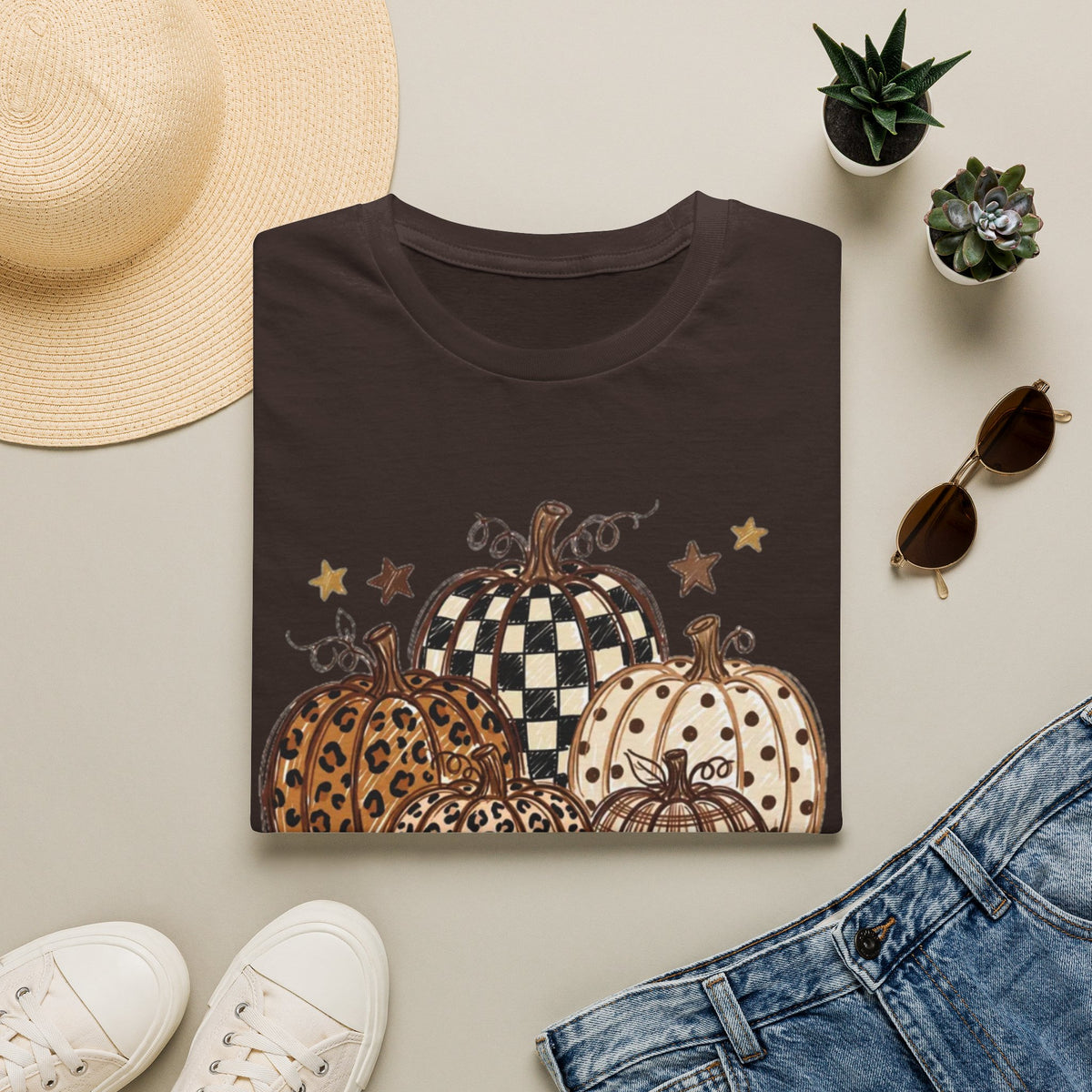Rustic Printed Pumpkin T-Shirt