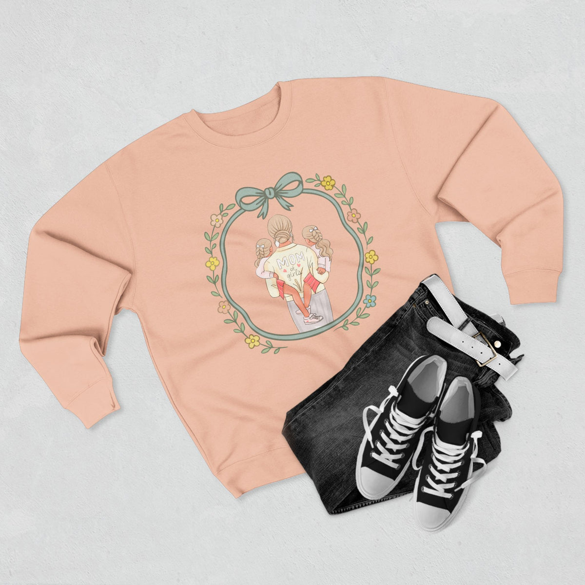 Unisex Girl Mom Crewneck Sweatshirt